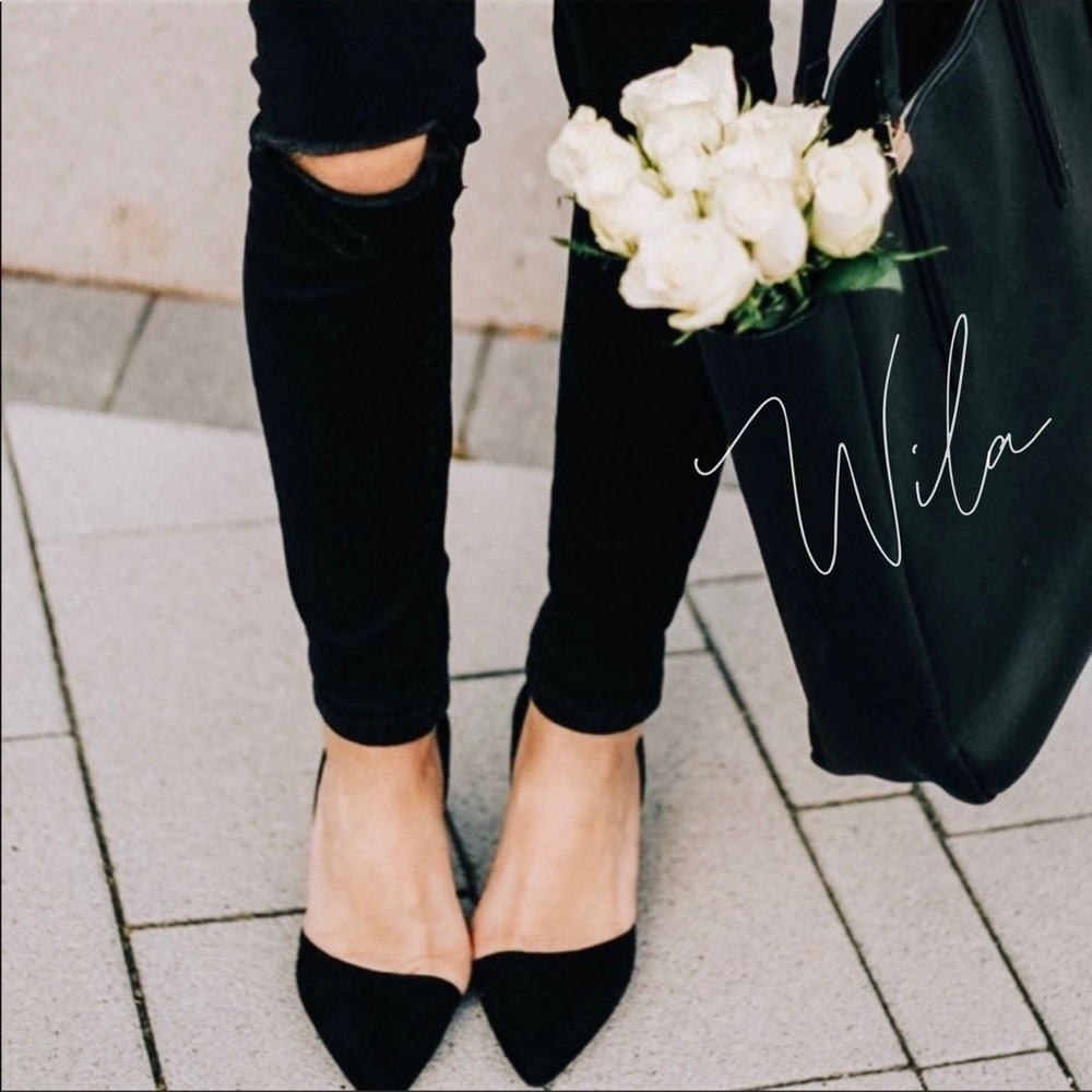 RESTOCKING ❤️black flats pointed toe suede - Picture 1 of 2